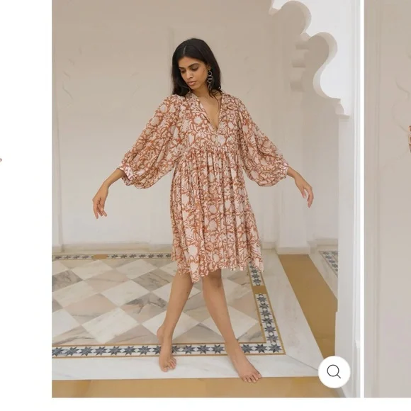 Daughters of India Kyra dress, caramel - Picture 5 of 6